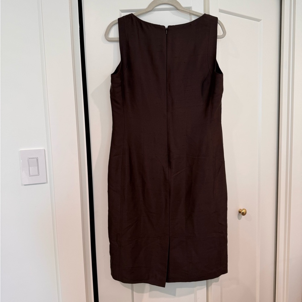 Talbots Silk Brown Sleeveless Dress - Picture 5 of 5